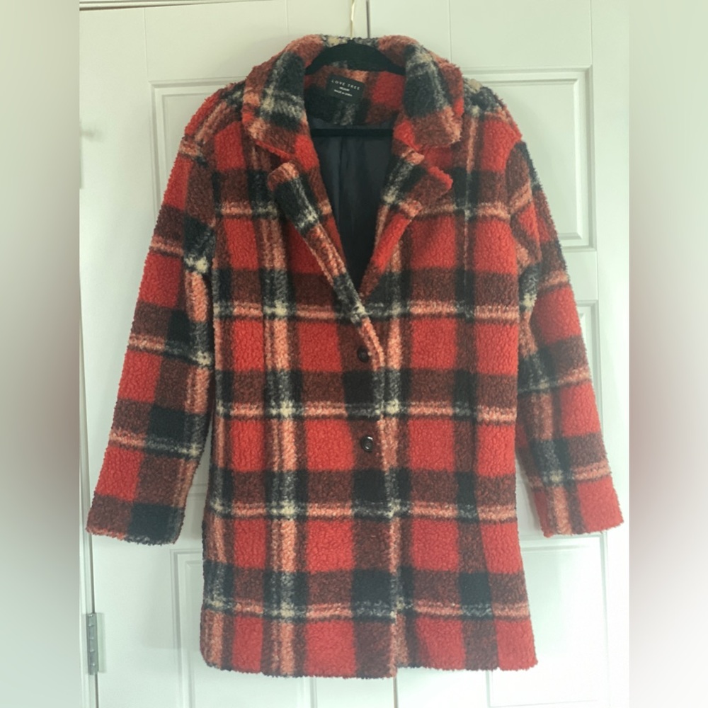 Plaid Jacket. Size runs bigger than sized.